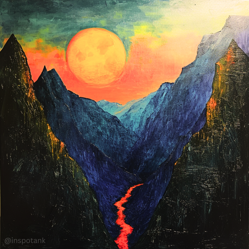 acrylic-mountain-painting-river-sunset-art-inspiration