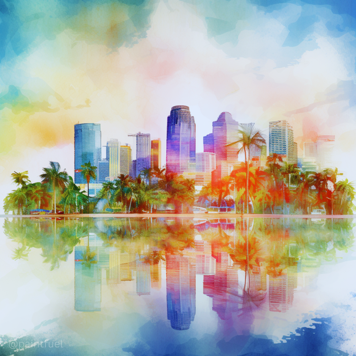 50+ Watercolor Cityscape Painting Inspiration Ideas [Skyline Art Scene ...