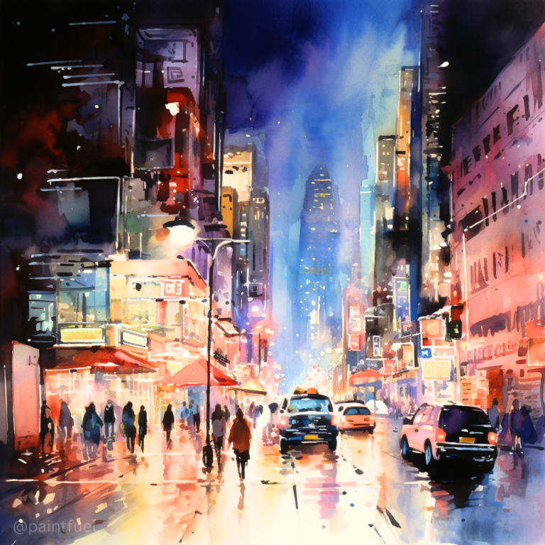 50+ Watercolor Cityscape Painting Inspiration Ideas [Skyline Art Scene ...