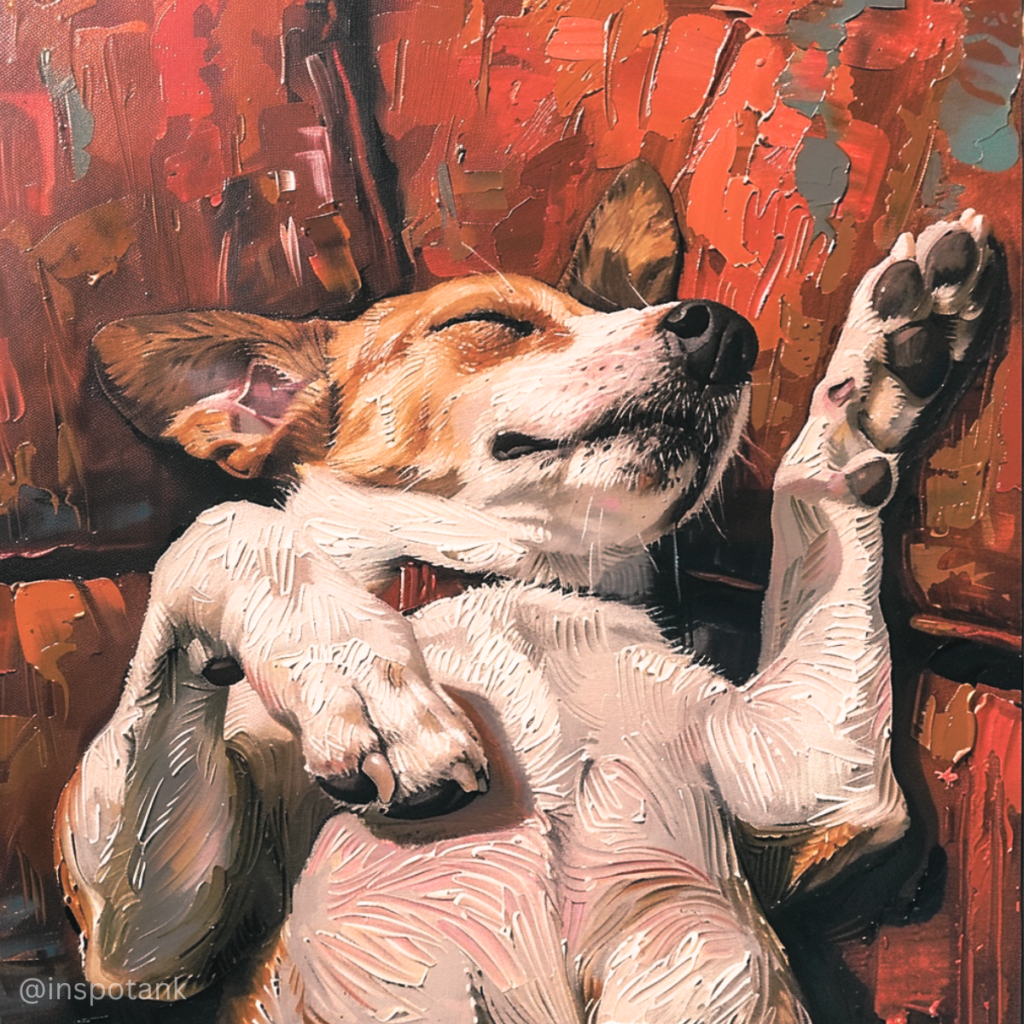 acrylic-dog-painting-idea-terrier-sleeping-art