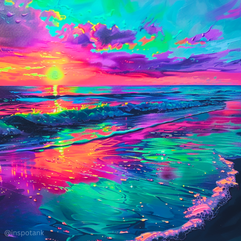50+ Acrylic Neon Painting Ideas Inspiration & Tutorials [Art Landscape ...