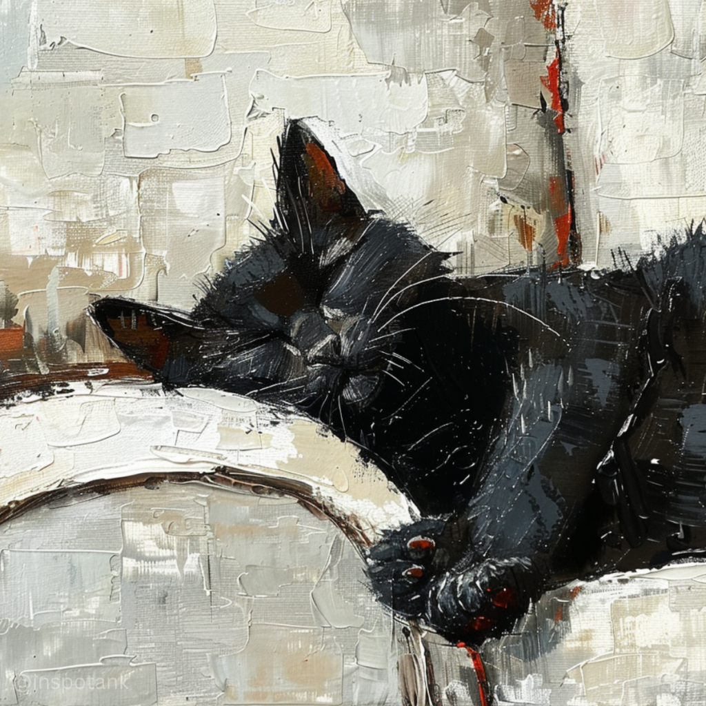 acrylic-black-cat-painting-idea-easy-couch