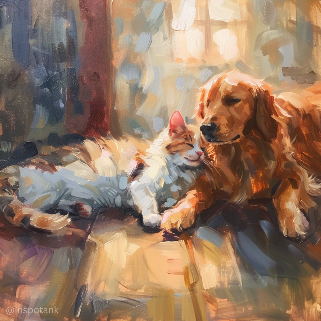 acrylic-cat-painting-golden-lab-retriever-art