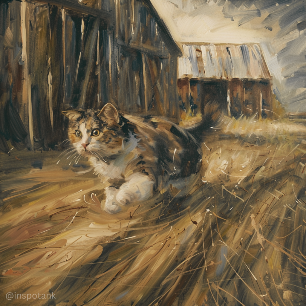 acrylic-cat-painting-idea-farm-scene