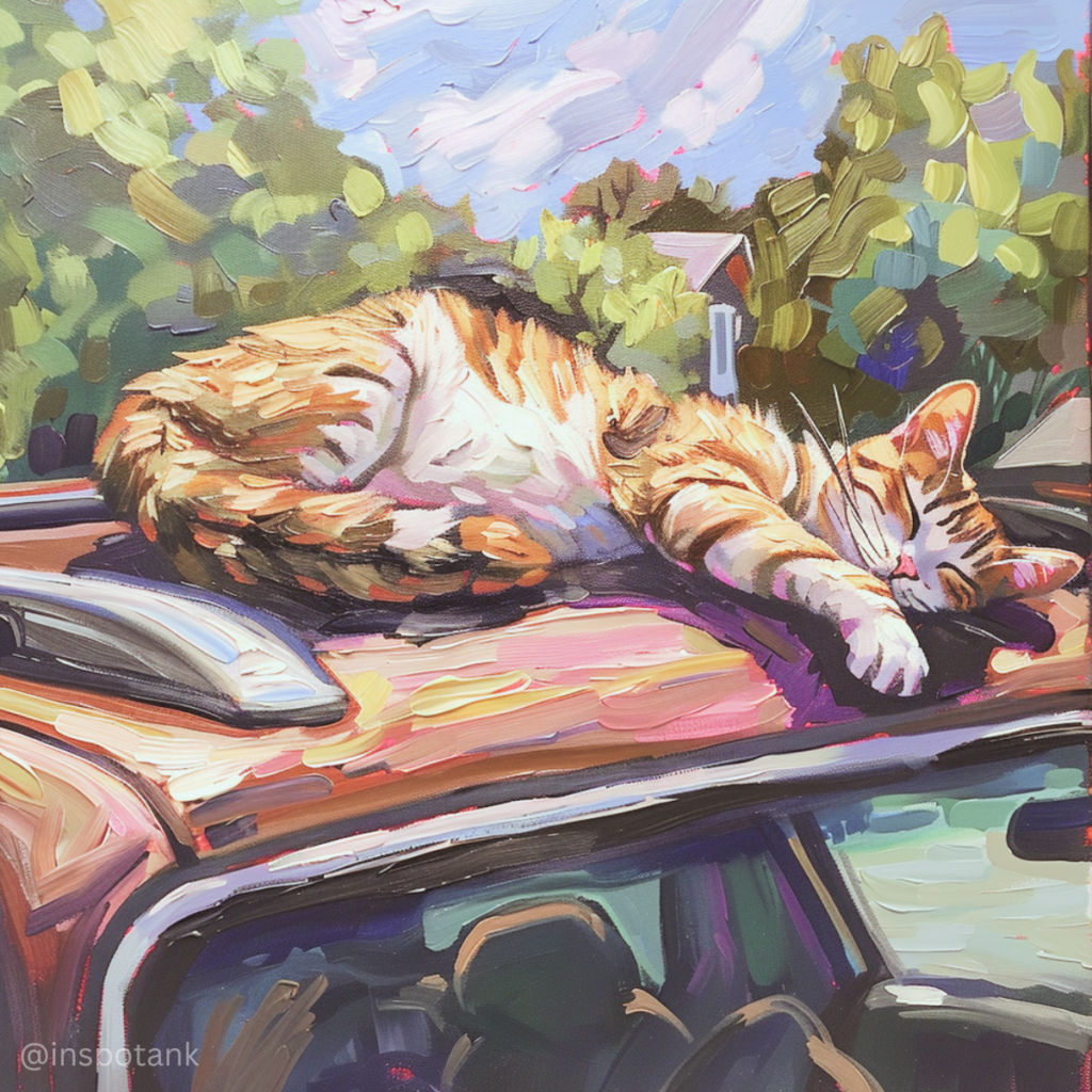 acrylic-cat-painting-idea-sleeping-car