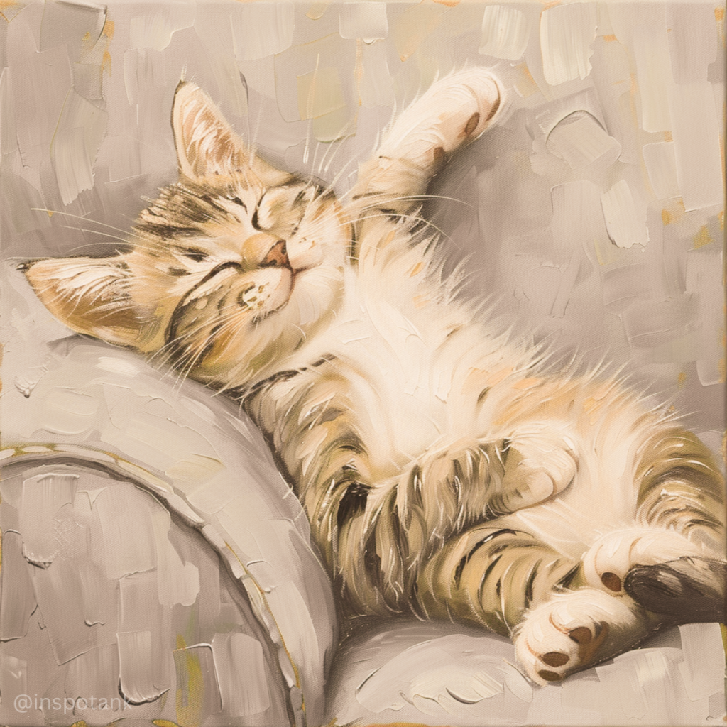 acrylic-cat-painting-idea-sleeping-couch