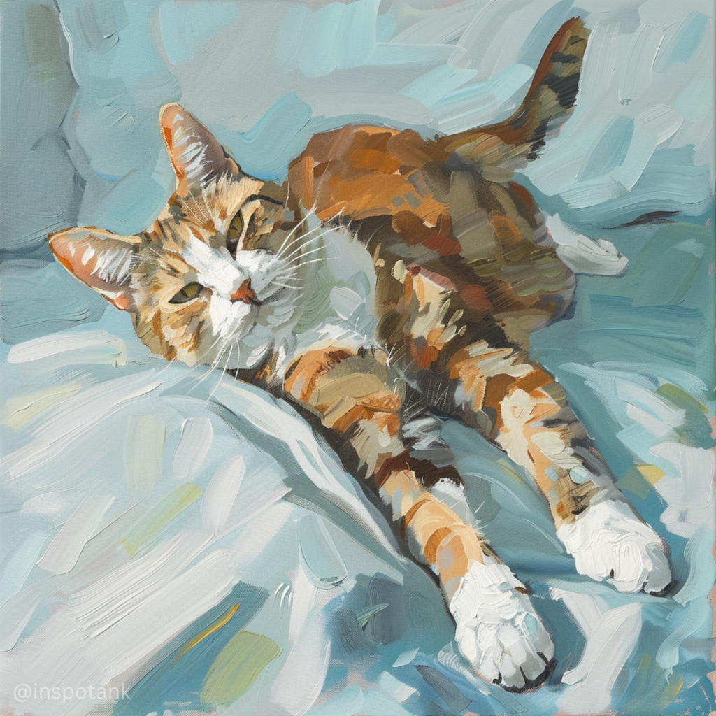 acrylic-cat-painting-idea-sleepy-bed