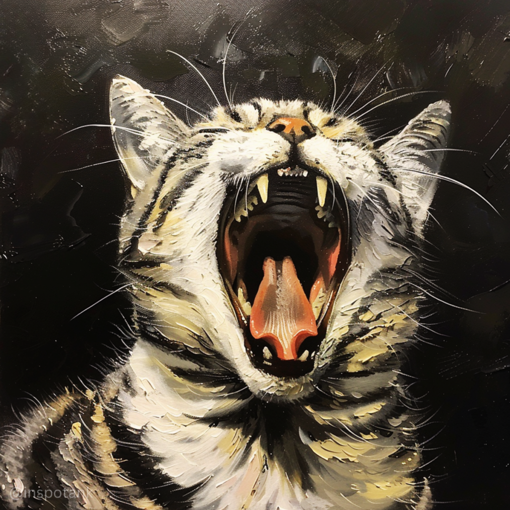 acrylic-cat-painting-idea-yawning