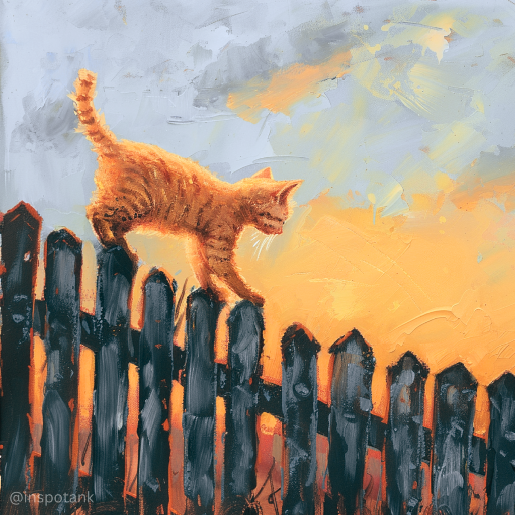 acrylic-cat-painting-inspo-sunset-fence