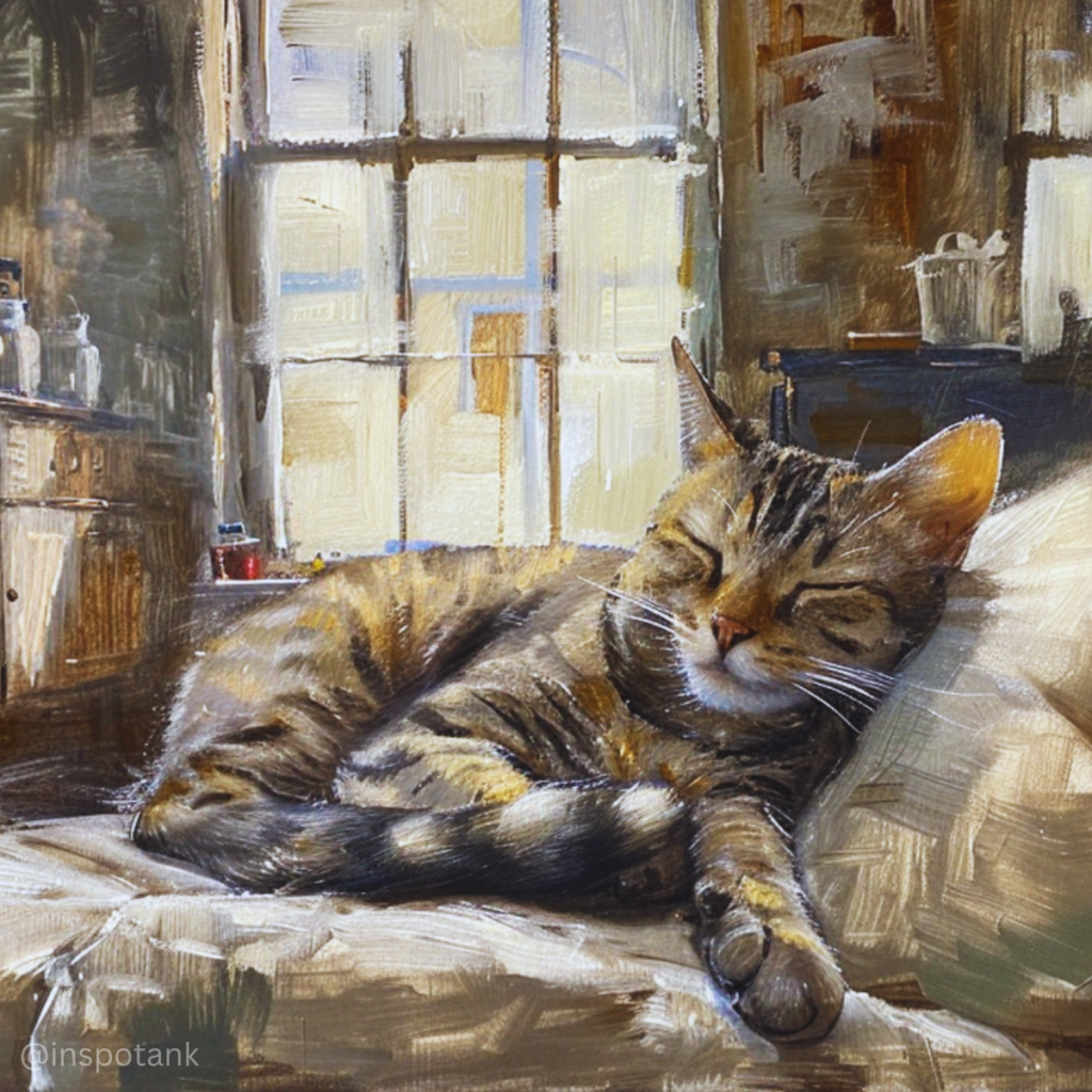 acrylic-cat-painting-sleeping-art-inspo