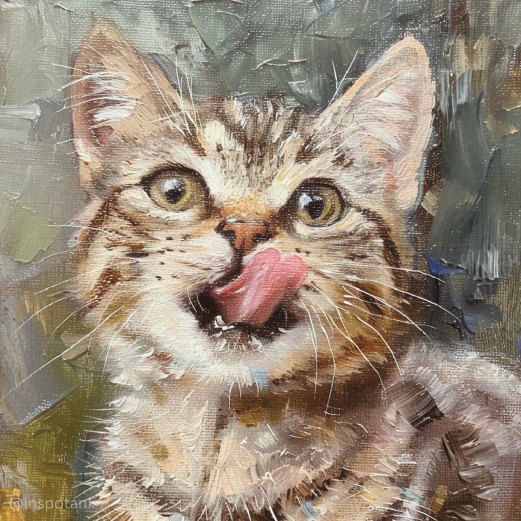 acrylic-cat-painting-sticking-tongue-out-art